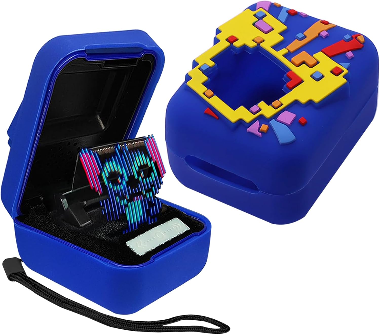 Silicone Case for Bitzee Disney Interactive Toy Digital Pet, Shockproof and Protective Carrying Case for Bitzee Disney Virtual Electronic Pets with Lanyard(Blue Case for Bitzee Disney)