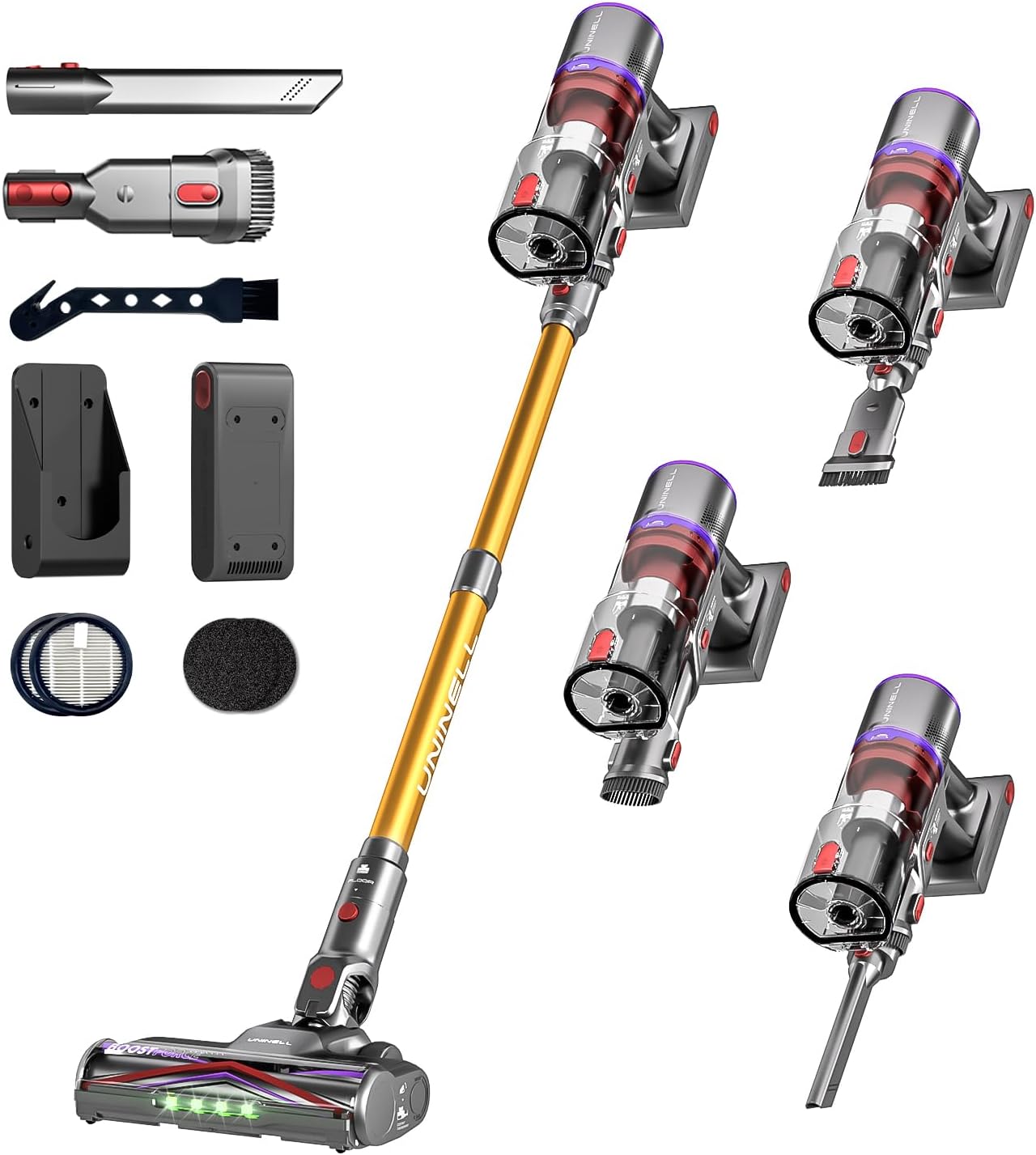 Cordless Vacuum Cleaner, 48Kpa 550W 65Mins Vacuum Cleaner for Home, Vacuum Cleaners with Wall Mount Charging, Anti-Tangle Stick Vacuum Self-Standing, Vacuum Cordless Rechargeable for Pet Hair/Carpet
