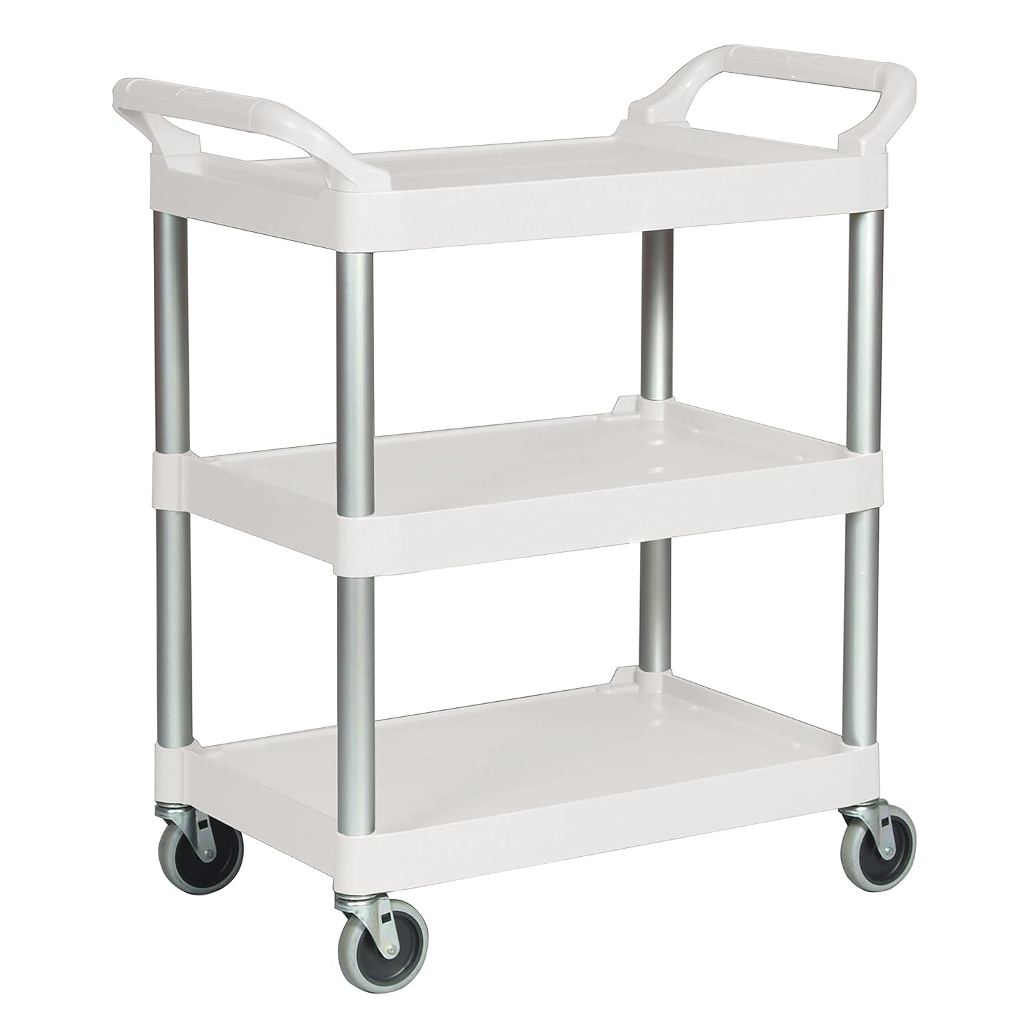 Rubbermaid Commercial Plastic 3 Shelf Service Cart - Off White