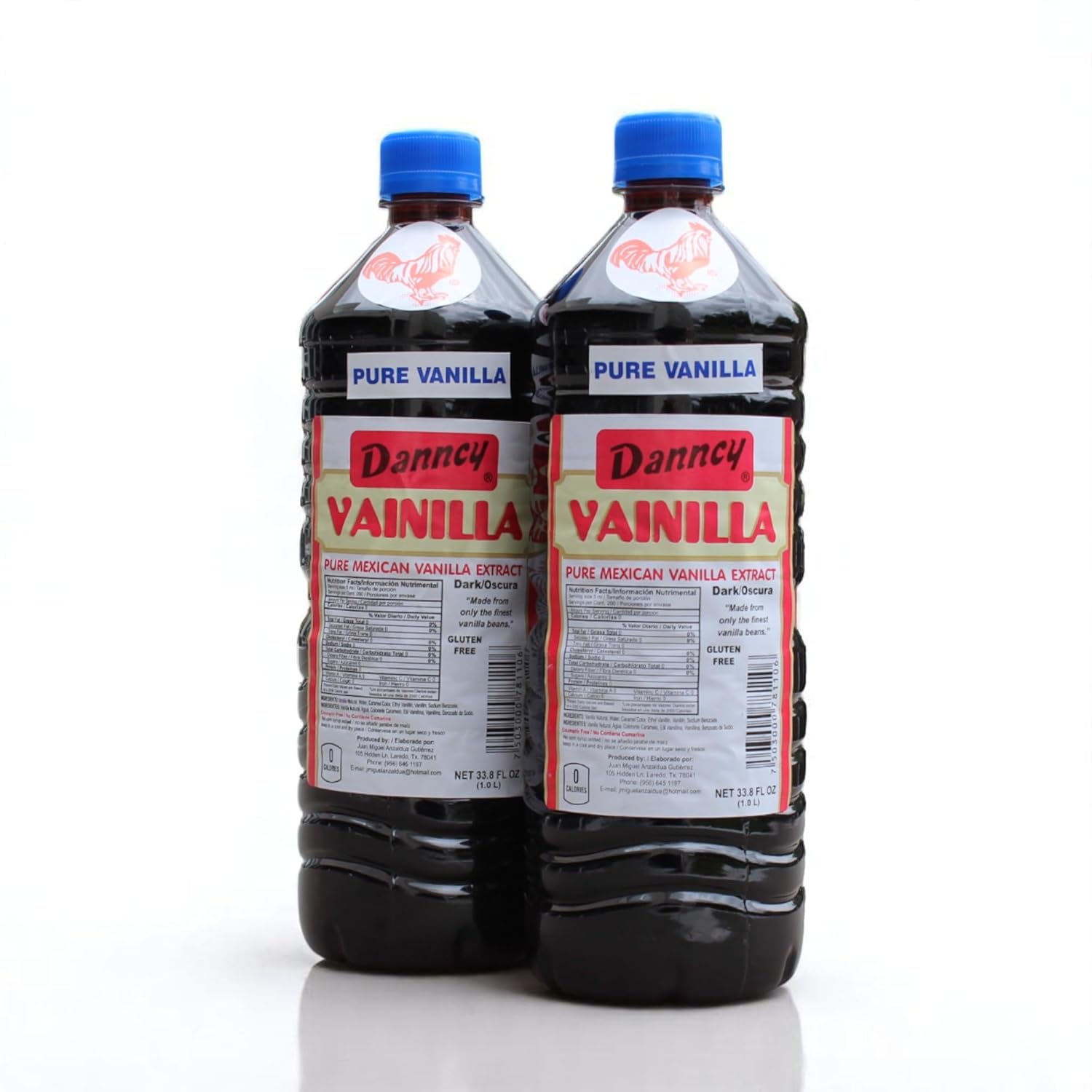 Danncy Vanilla Dark 33.8 fl oz (1L) 2 Pack – Authentic Mexican Vanilla Flavor