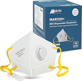 LotFancy N95 Mask, NIOSH Particulate Respirator, N95 Face Mask for Construction, Cleaning, Air Filter Mask for Dust Pollution