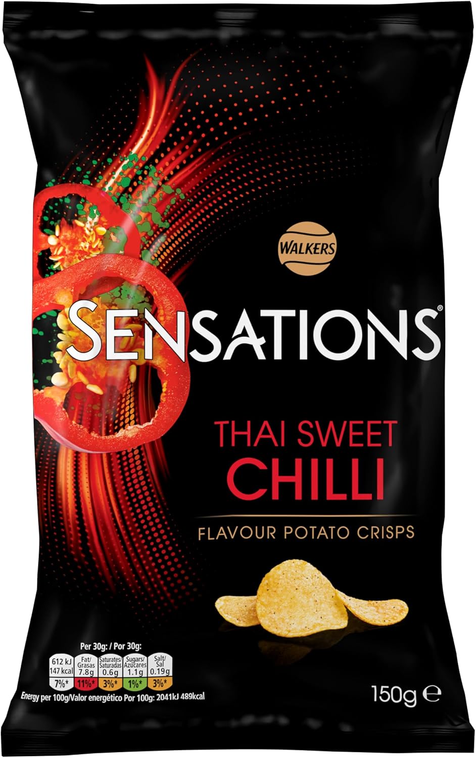 Walkers Sensations Thai Sweet Chilli Sharing Bag Crisps 150g
