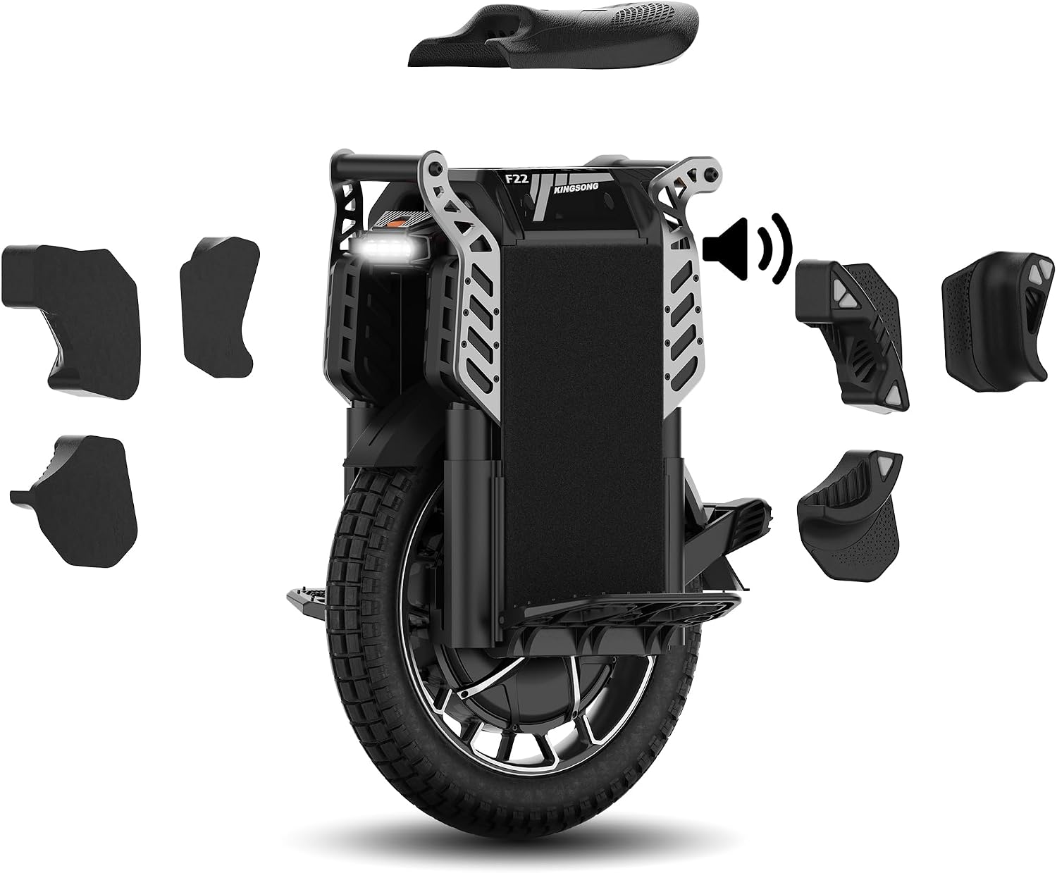 King Song F22 Pro Electric Unicycle, 20-Inch High-Performance EUC with 3108Wh Battery, 12000W Peak Power, Suspension Electric Wheel, APP Control, 10A Charger, Black