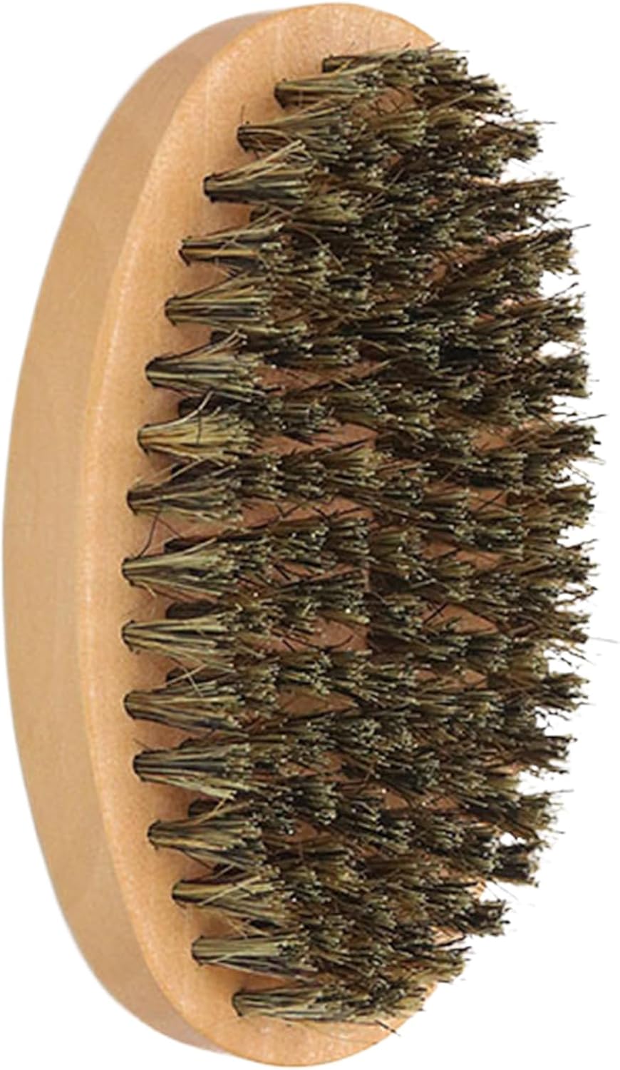 Men Beard Brush, Mustache Styling Tool, Soft Bristles Design, Brown, Anti Slip Stable Grip, Portable Build, for Outdoor, Business Trips, Home, Apartments, Beard Care Grooming