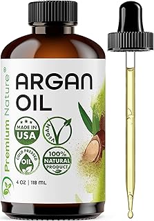 Premium Nature Argan Oil for Hair Virgin 100% Pure Cold Pressed Argon Oil Hair Serum For Hair Stimulate Growth for Dry and Damaged Hair Argan Oil for Skin Body Moisturizer Nails Protector 4 oz