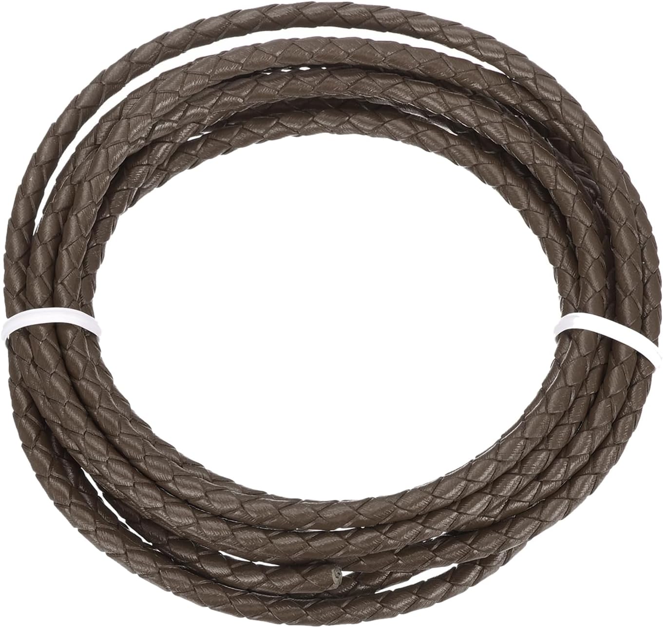 sourcing map Braided Leather Cord, 4mm Round Braided Faux Leather Necklace Cord Bolo Tie String 2 Yard for Jewelry Making Necklace Crafts Beading Braiding 11