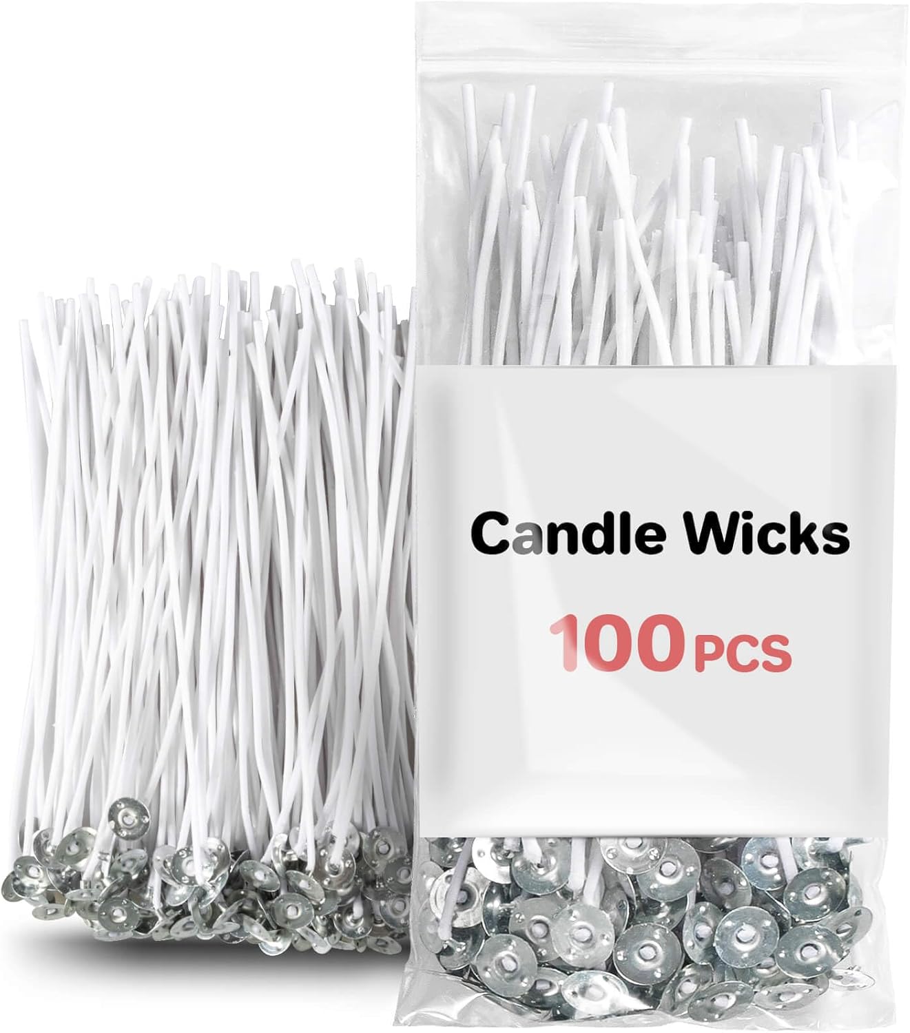 100PCS Candle Wicks for Candle Making - MAQIHAN mechas para velas 6 Inch White Candle Wick Thick Cotton Candle Wicks Soy Wax Beewax Candle Making DIY Candle String pabilos