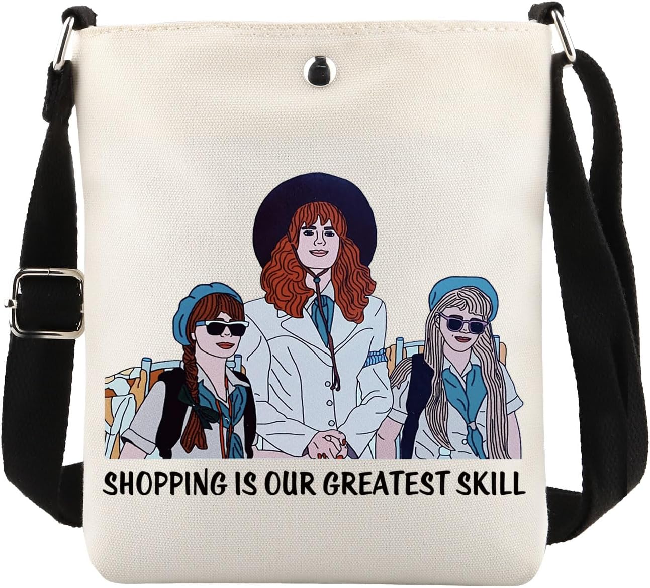 KUIYAI Beverlry Movie Inspired Gift, Shopping Is Our Greatest Skill, Funny Crossbody Bag, Beverlry Hills Gift