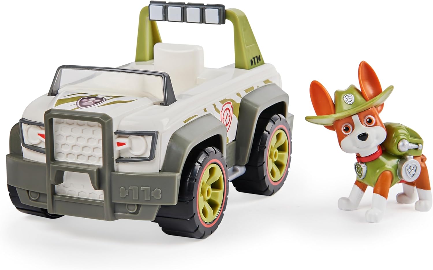 Paw Patrol, Tracker’s Jungle Cruiser, Toy Truck with Collectible Action Figure, Sustainably Minded Kids’ Toys for Boys & Girls Aged 3 and Up
