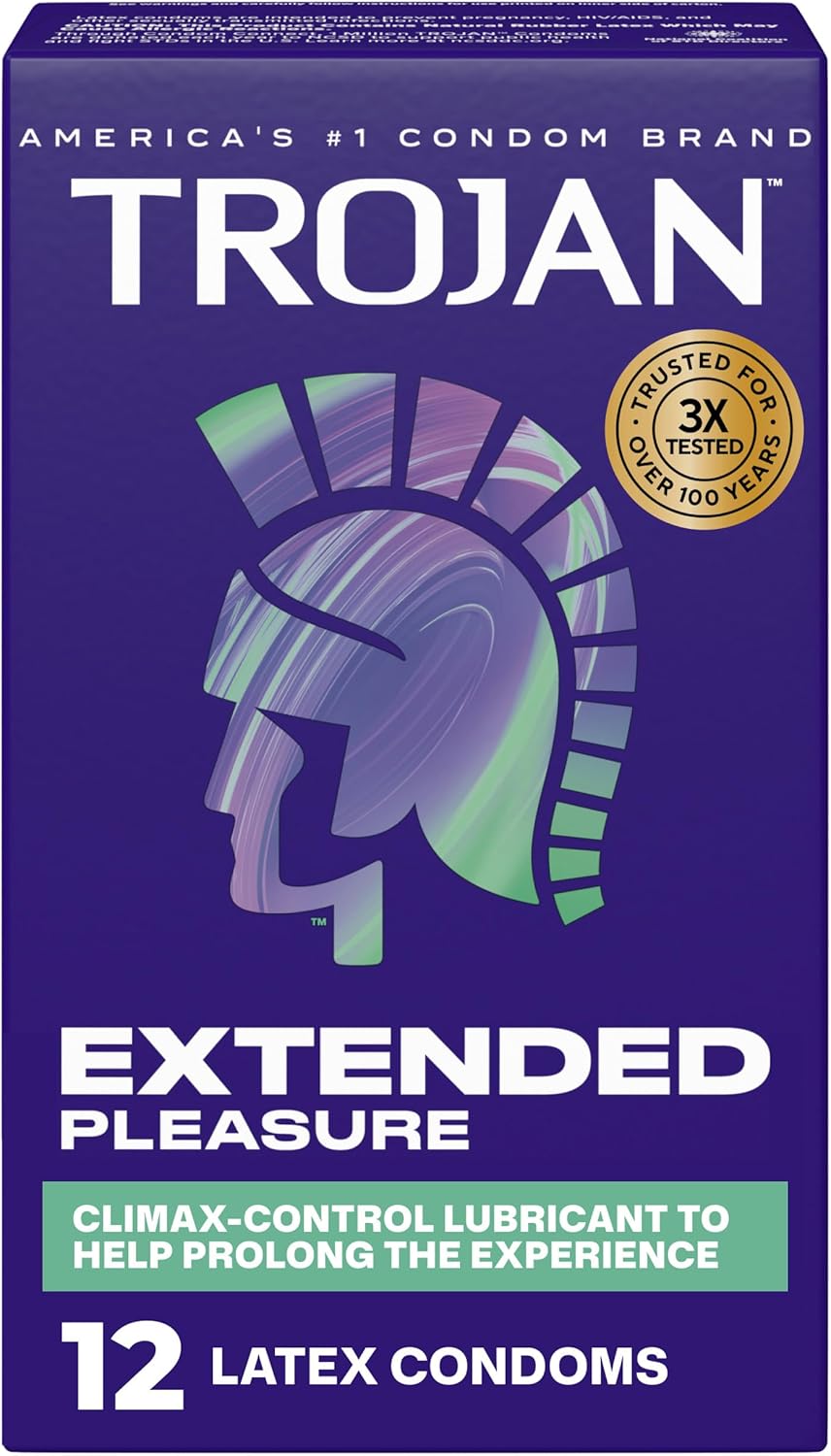 TROJAN Extended Pleasure Condoms, TROJAN Condoms, 12 Count