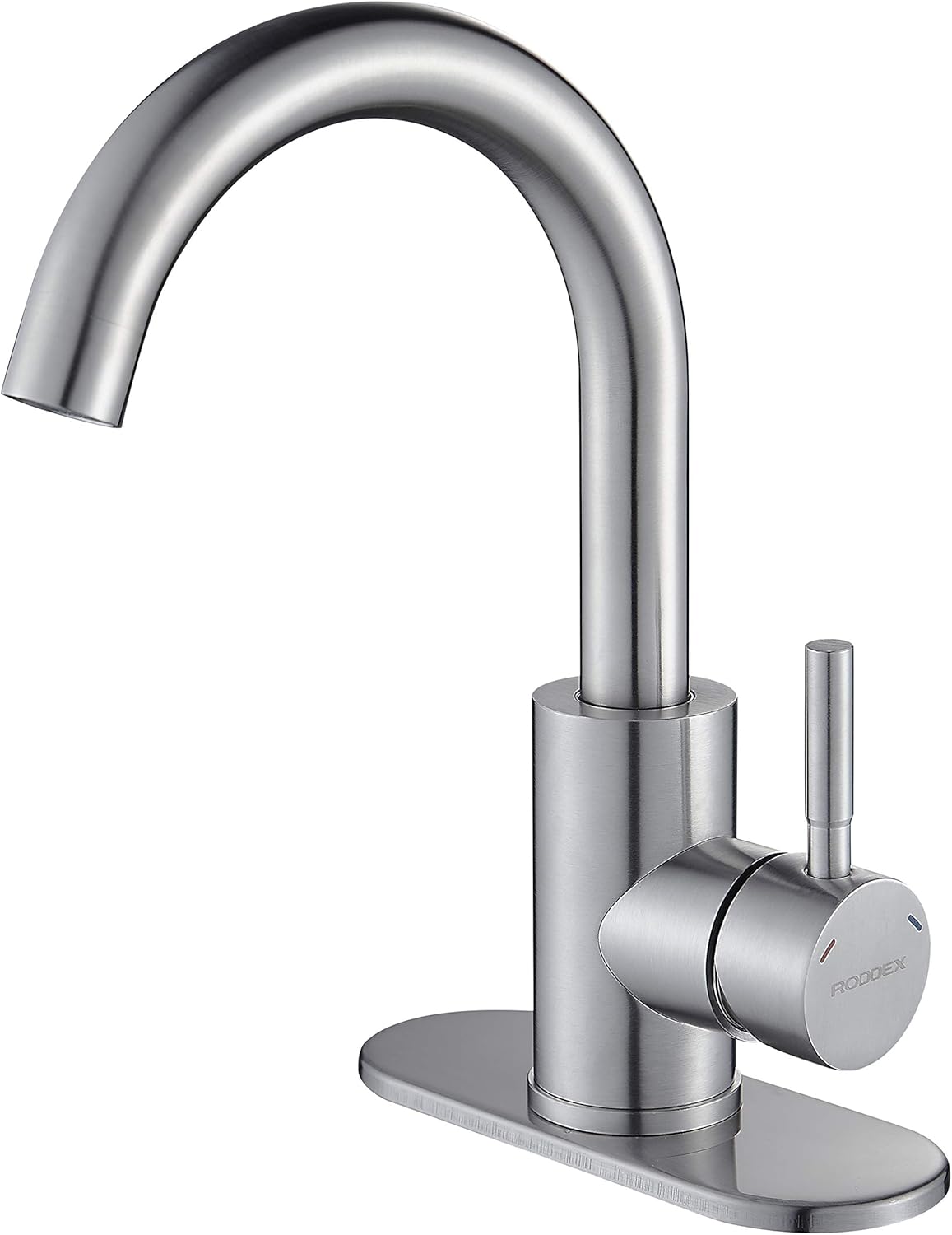 Wet Bar Sink Faucet, Stainless Steel 360 Swivel Bar Mixer with 3 Hole Cover Deck Plate, Small Modern Single Handle Tap for Kitchen Bath Bathroom Sink, Brushed Nickel …