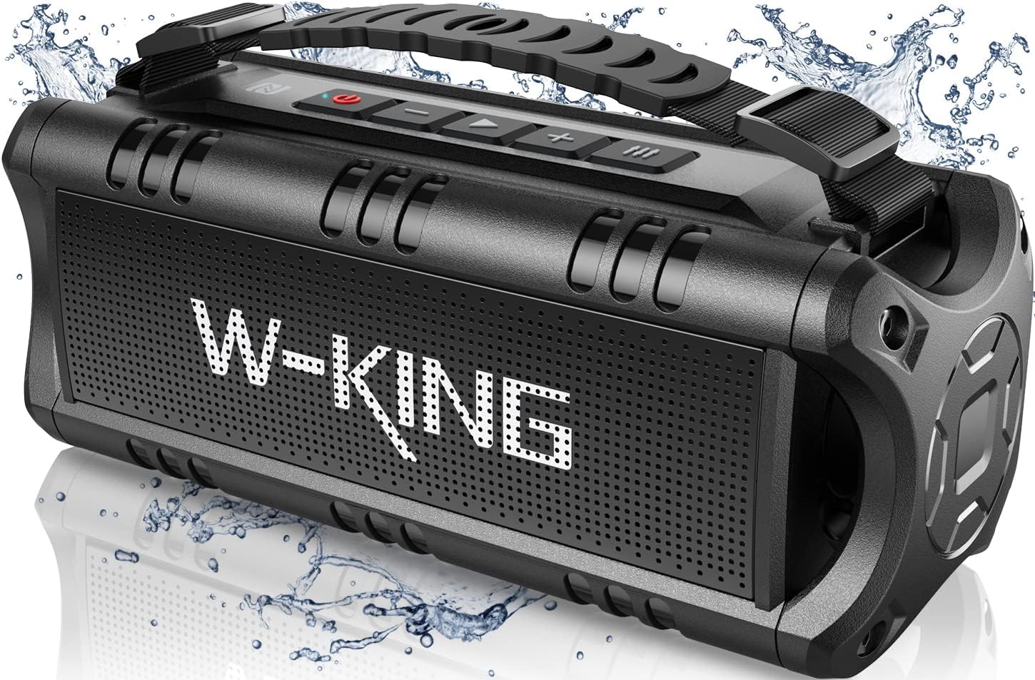 W-KING Bluetooth Speaker, (60W PEAK) 30W RMS Portable Wireless Loud Speakers, IPX6 Waterproof Outdoor Speakers, 24H Playtime, EQ, AUX, TF Card, USB Playback, Powerful Speaker for Home, Party, Camping