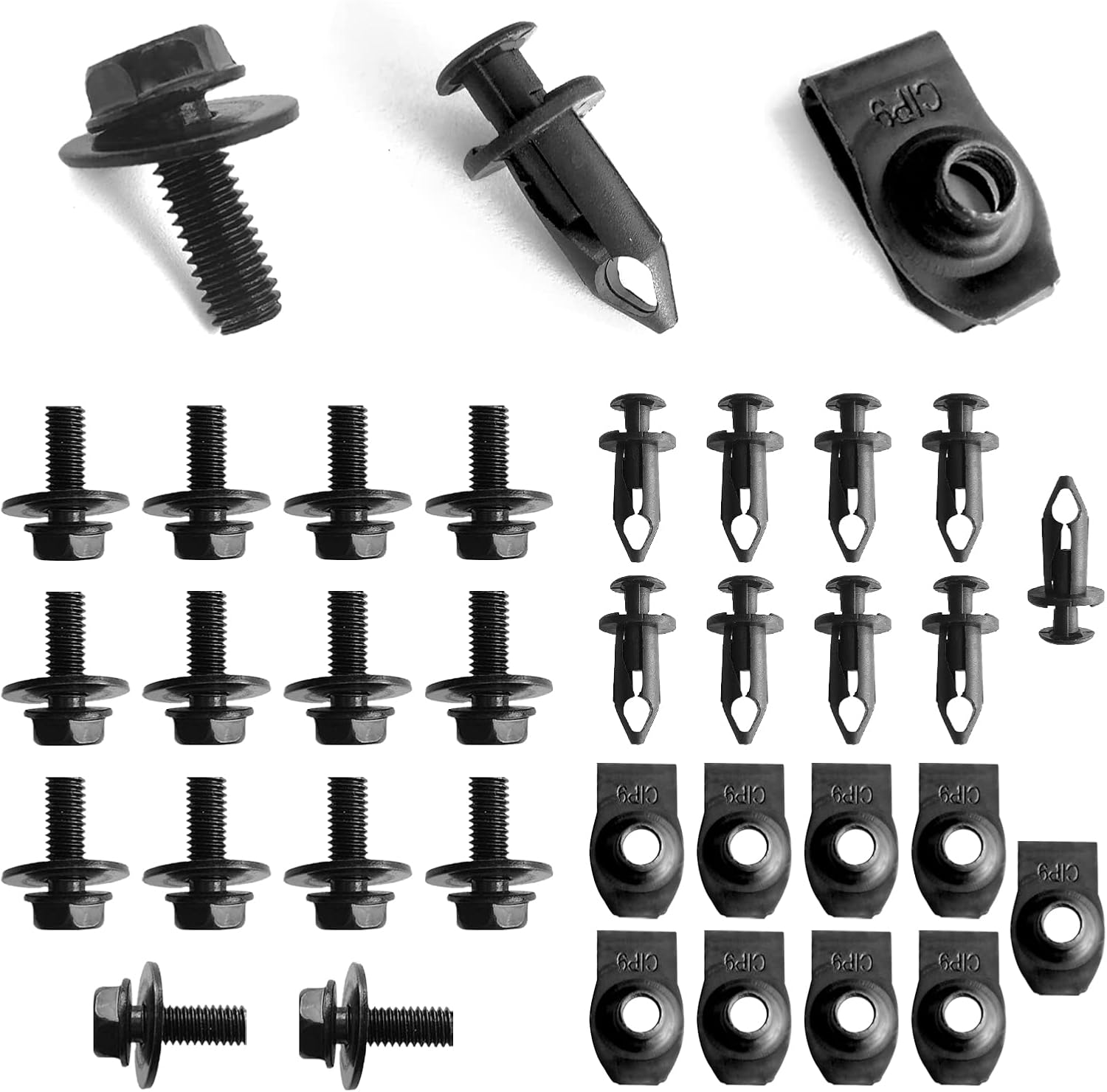 35Pcs Engine Under Cover Splash Shield Body Bolts Screws, Bumper Clips Extruded U-Nuts Kit Compatible with Nissan 350z 370z Infiniti G35 G37 EX35 FX35 FX45