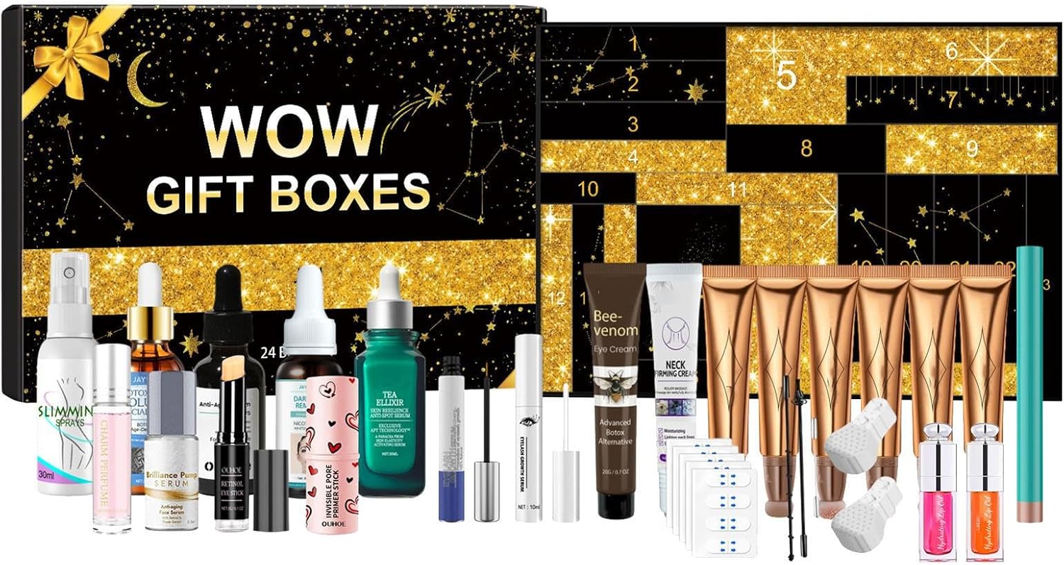 Beauty Skincare Advent 2025 Calendars,Moisturizing Face Skin Care Set, Advent 2025 Calendar For Christmas Party Presents, Christmas Countdown Calendar Makeup Present Set For Women Girls