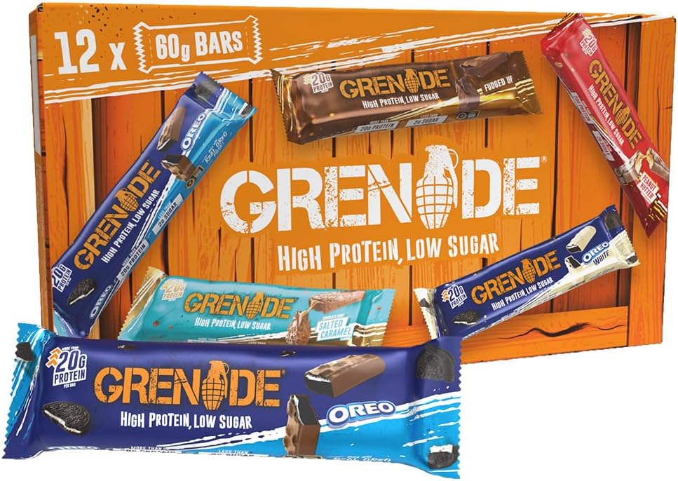 Grenade Selection Box - High Protein, Low Sugar, 12 x 60 g Variety Pack (Packaging & Flavours May Vary)