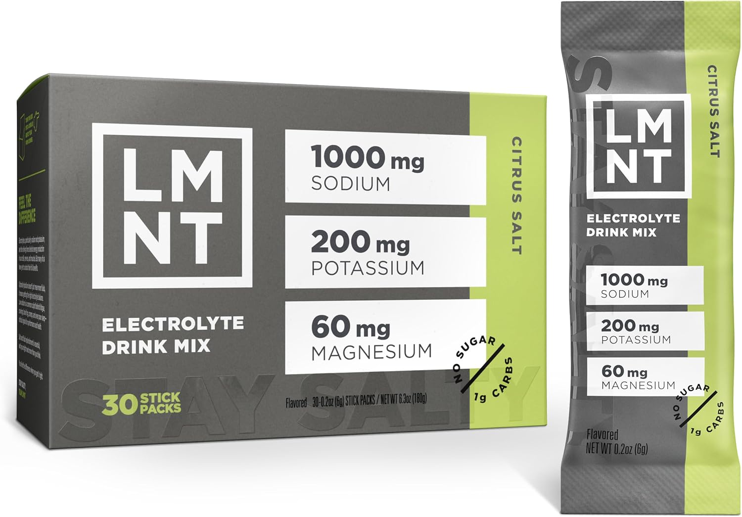 LMNT Zero Sugar Electrolytes - Citrus Salt | Drink Mix | 30-Count