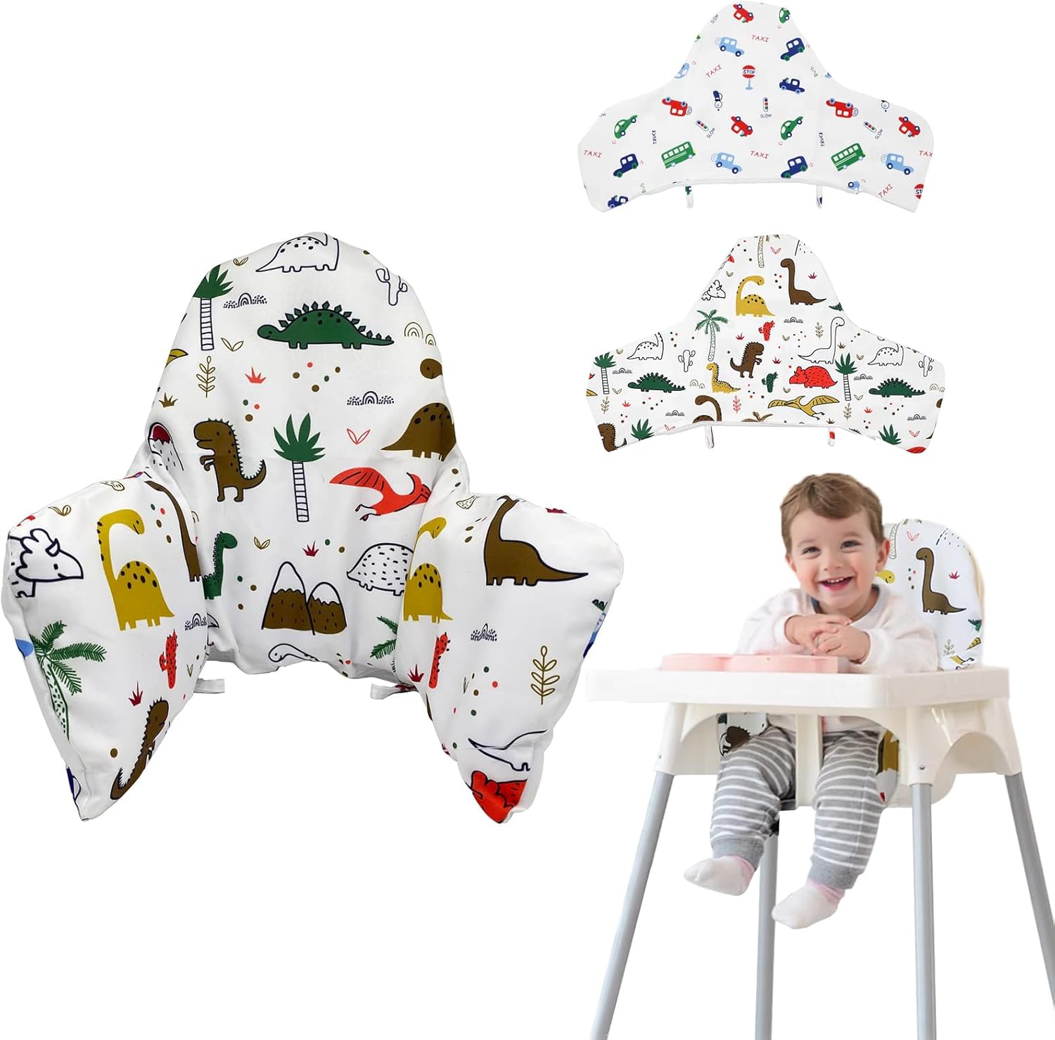 Vernerth High Chair Cushion – Soft Padded Highchair Insert for IKEA Antilop, Inflatable Lining with Oxford Cover, Double-Sided Washable Pad, Comfort Seat Support for Wooden & IKEA High Chairs