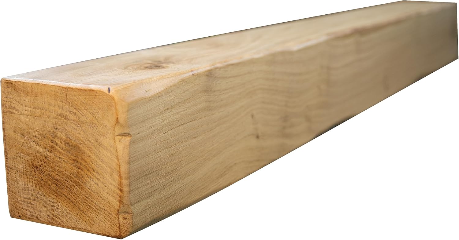 oakleys oak Genuine Solid Oak Beams for Fireplaces- Oak Floating Shelf for Home Decor- Rustic Shelves to Decorative Logs for Fireplace- Heavily Worked- Beam Size(90x12.5x12.5) Cm