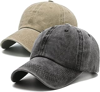 PFFY 2 Packs Vintage Washed Distressed Baseball Cap Golf Dad Hat for Men Women