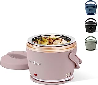 Crock-Pot 20-Ounce Electric Lunch Box, Portable Food Warmer, Blush Pink | Perfect for Travel, Car, On-the-Go | Spill-Free, Dishwasher-Safe