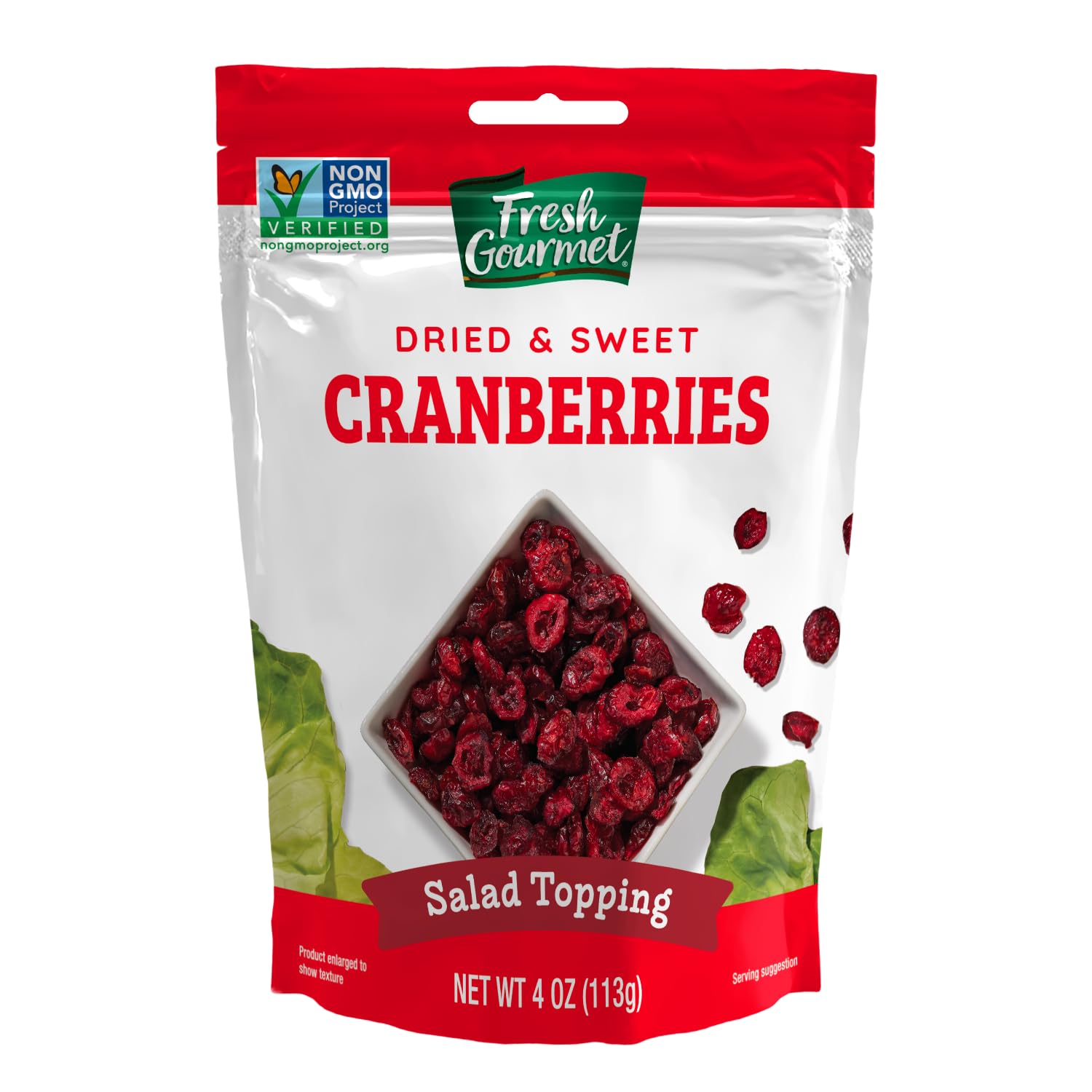 Fresh Gourmet Dried & Sweet Cranberries | 4 Ounce, Pack of 9 | Crunchy Snack and Salad Topper