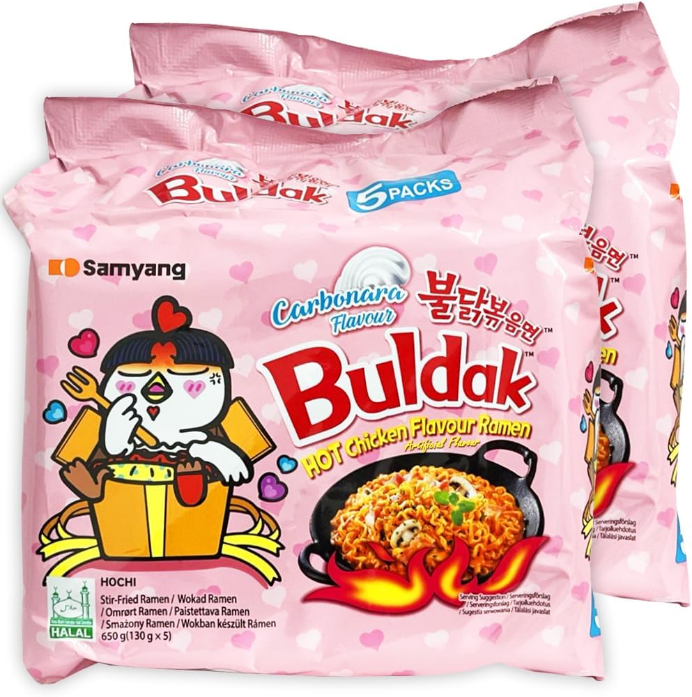 Samyang Buldak Carbonara Flavour Ramen Noodles (Pack of 10) Halal