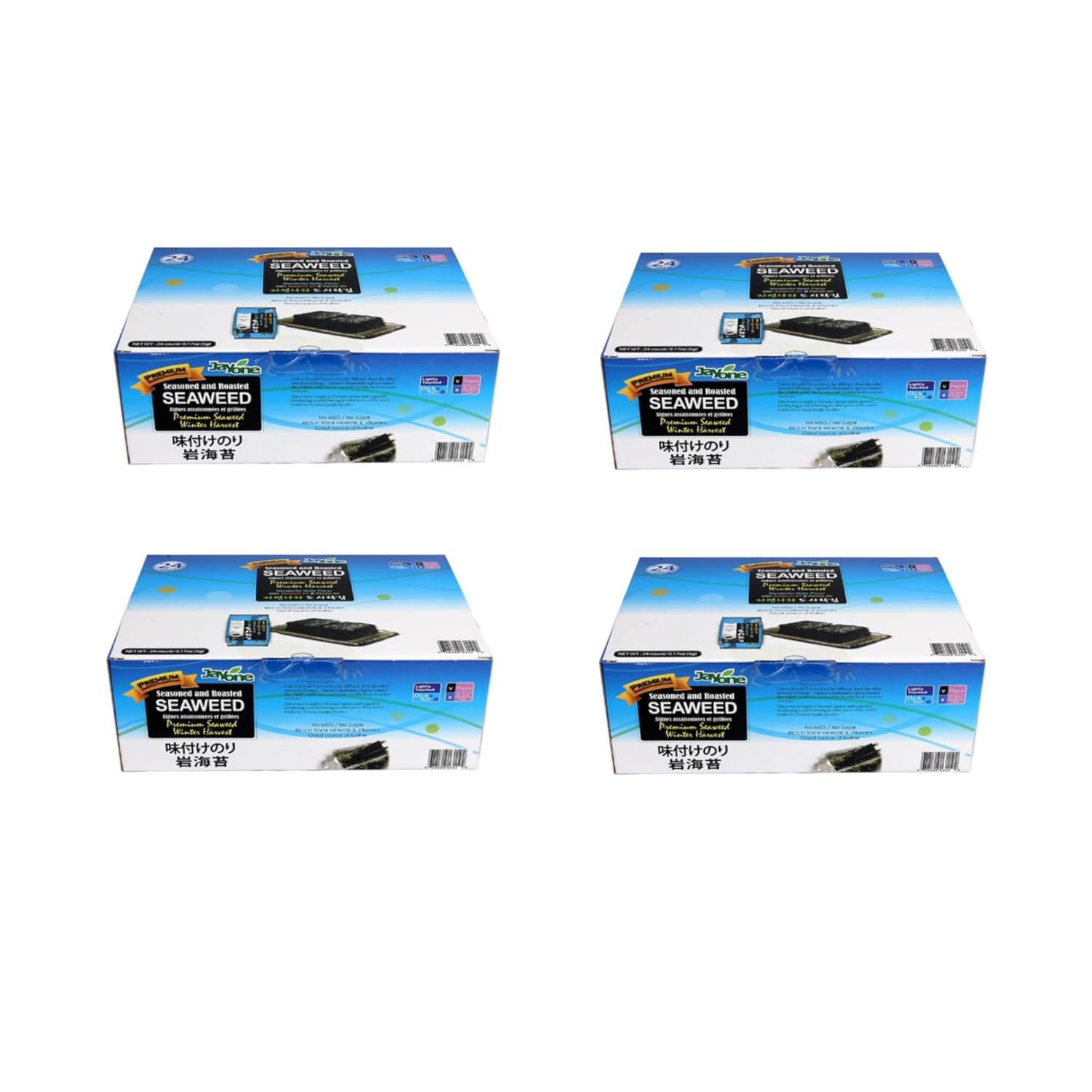 Jayone Seaweed Roasted and Lightly myFga Salted, 24 Count (4 Pack)