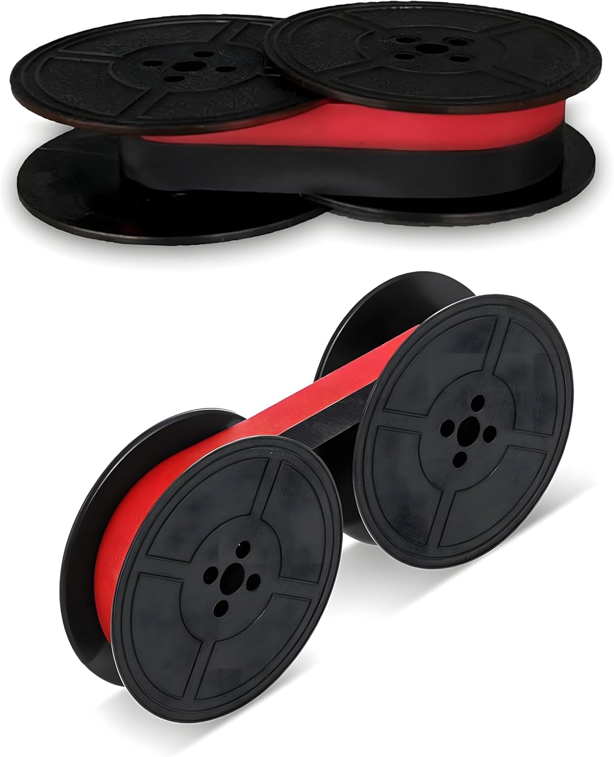 2 Pairs Universal Typewriter Ribbon, Black And Red Ink Ribbon Twin Spool,Vintage Typewriter Ink Ribbon Twin Spool Replacement,Type Writer Ribbon Twin Spool Replacement Pack For Typewriter