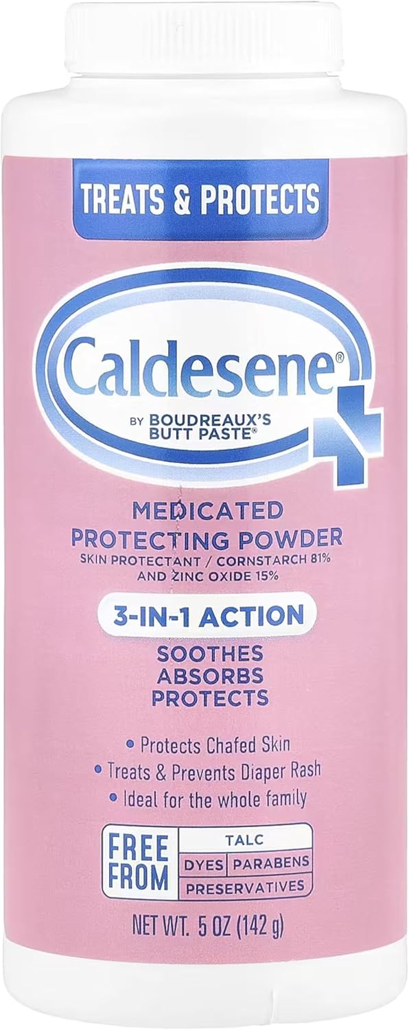 Caldesene Medicated Protecting Powder with Zinc Oxide & Cornstarch-Talc Free, 5 Ounce (12 Pack)