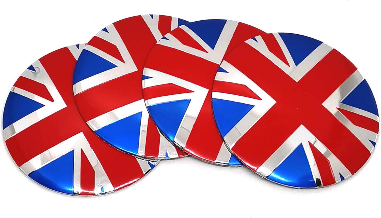 PTDecals 4x 56.5mm Size Wheel Center Hub Caps Emblem Aluminum 3D Domed Sticker Flag Graphic Decals Badge For Vehicle Motor Auto Car Wheel Center Hub Caps