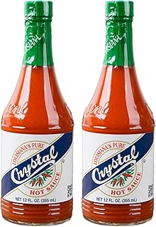 Crystal Hot Sauce 12oz (Pack of 2) - Louisiana's Pure Hot Sauce, Original Flavor - Low Fat - Low Sodium - Perfect for Spicing Up Sandwiches, Soups, Stews, Fries and More
