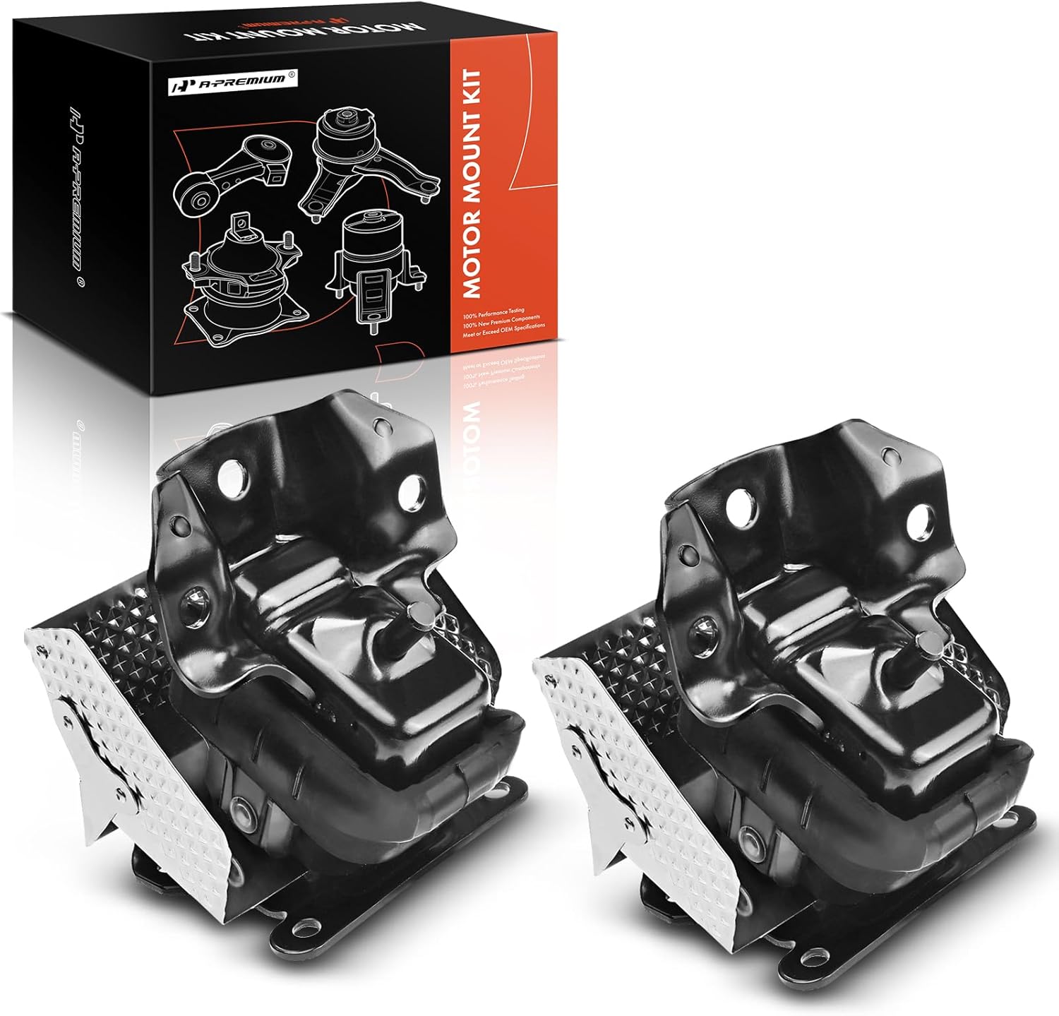 A-Premium 2Pcs Left Right Engine Motor Mount with Heat Shield Compatible with Chevrolet Avalanche Silverado Suburban Tahoe & GMC Sierra Yukon & Cadillac Escalade 2007-2014, Replace# 15854941, 15837373