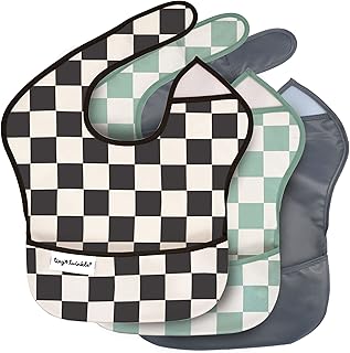 Tiny Twinkle Mess-Proof Baby Bib - Waterproof Bib for Baby Boy or Girl - PFAS, PVC, BPA, Phthalate Free - Baby Food Bibs