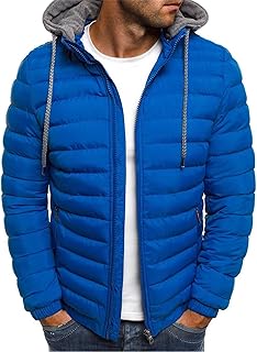 Winter Jackets for Men Casual Warm Zip Up Down Coats Padded Bomber Jacket Men Relaxed Fit Diamond Quilted Jackets