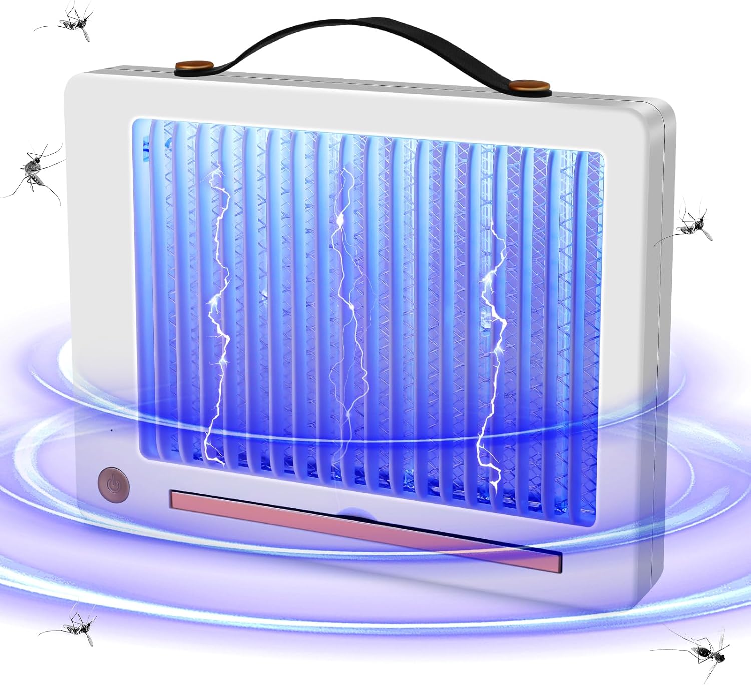 Qualirey Bug Zapper Indoor 2000V Electric Mosquito Zapper Flying Insect Mosquito Fly Killer Fruit Fly Traps with a Removable Washable Tray Easy to Clean for Home Mosquito Fruit Fly Moth Insect (White)