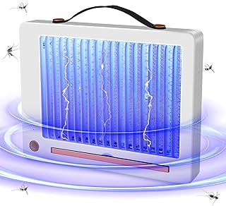 Qualirey Bug Zapper Indoor 2000V Electric Mosquito Zapper Flying Insect Mosquito Fly Killer Fruit Fly Traps with a Removable Washable Tray Easy to Clean for Home Mosquito Fruit Fly Moth Insect (White)