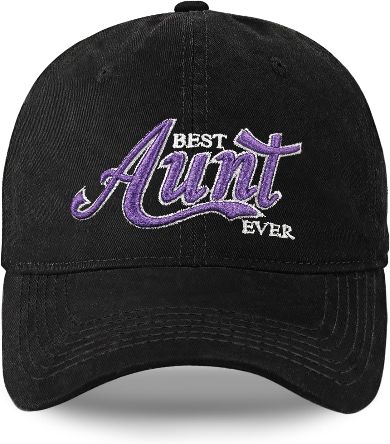 C-HULL Auntie Hat, Best Aunt Ever Gifts, Adjustable Embroidered Baseball Cap Black
