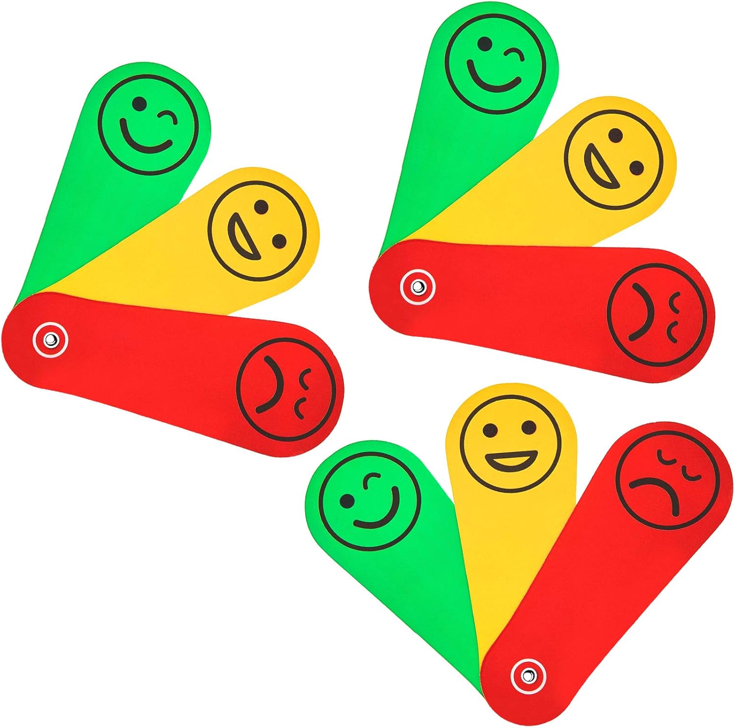 Jetec 3 Pieces Feeling Emotion Fans Traffic Light Fan Portable Emotion Fans Emotions Early Years Resource for Teachers Men Women Teens Education Party Supplies