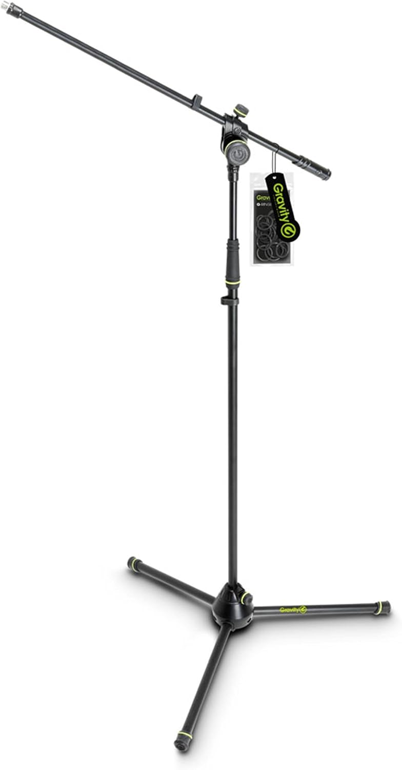 Gravity MS 4321 B - Microphone Stand with Folding Tripod Base and 2-Point Adjustment Boom