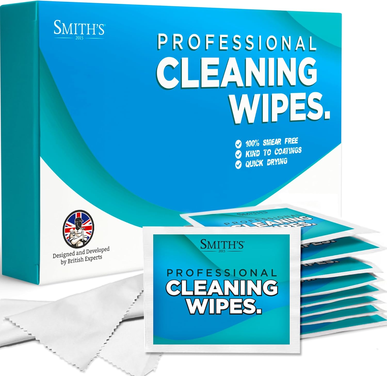 Professional Screen Wipes by Smith’s® | 60 Pack | 14 x 14cm | Perfect Cleaning Wipes for 17” Monitors, Laptops, iPads, Mobile Phones, 17” LCD TVs, Tablets, PCs, Keyboards & More!