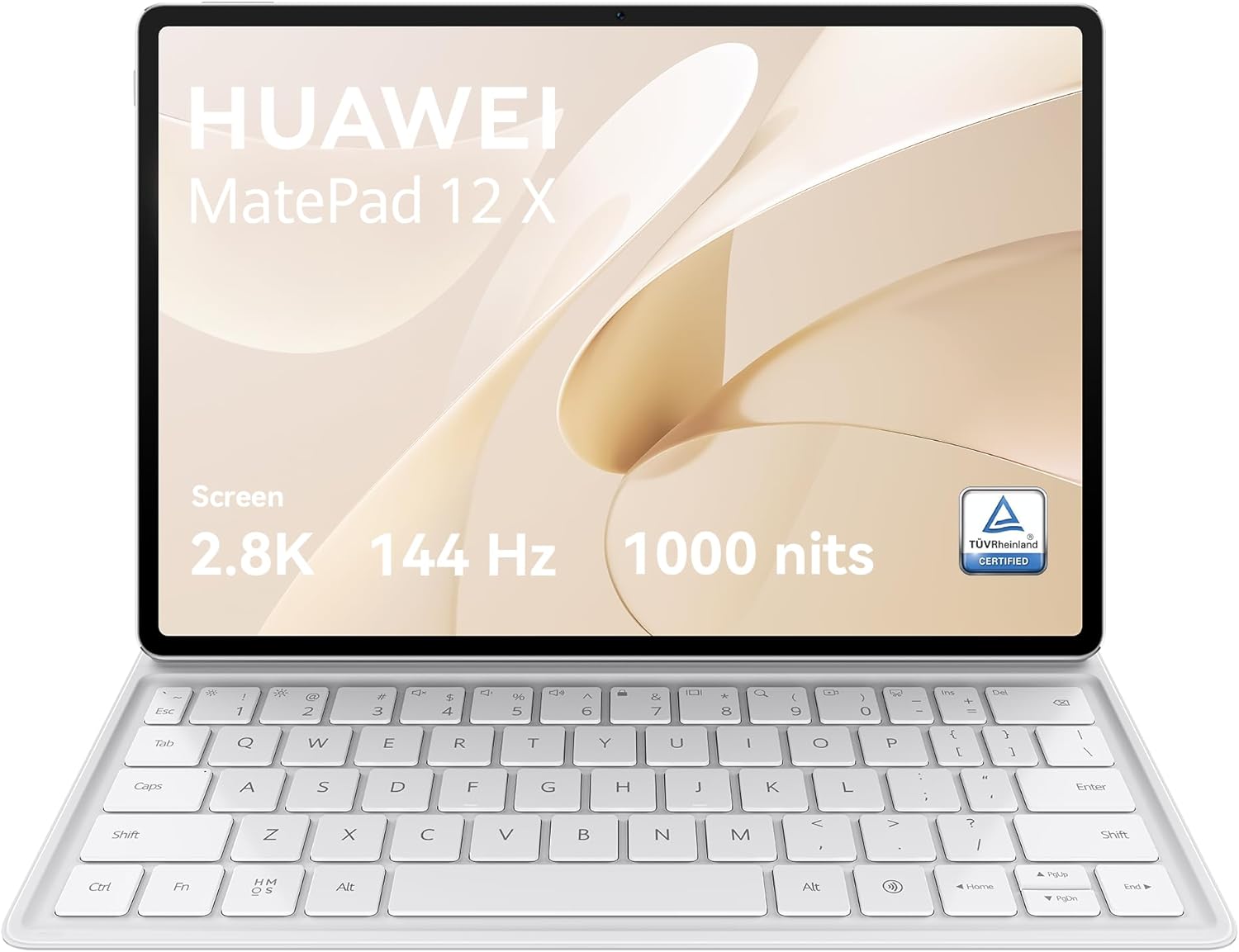 HUAWEI MatePad 12 X PaperMatte Edition WIFI Tablet, 12-inch 2.8K FullView Display, 144 Hz Refresh Rate, 1000 nits,12GB+256GB，with Keyboard, Painting APP GoPaint, NearLink, 10100 mAh Battery White