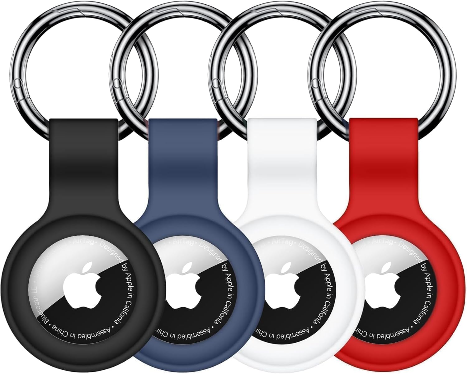 Compatible with AirTag Case Keychain for Air Tag Holder Silicone for AirTags Key Ring Cases Tags Chain for AirTag GPS Item Finders Accessories，Multicolor