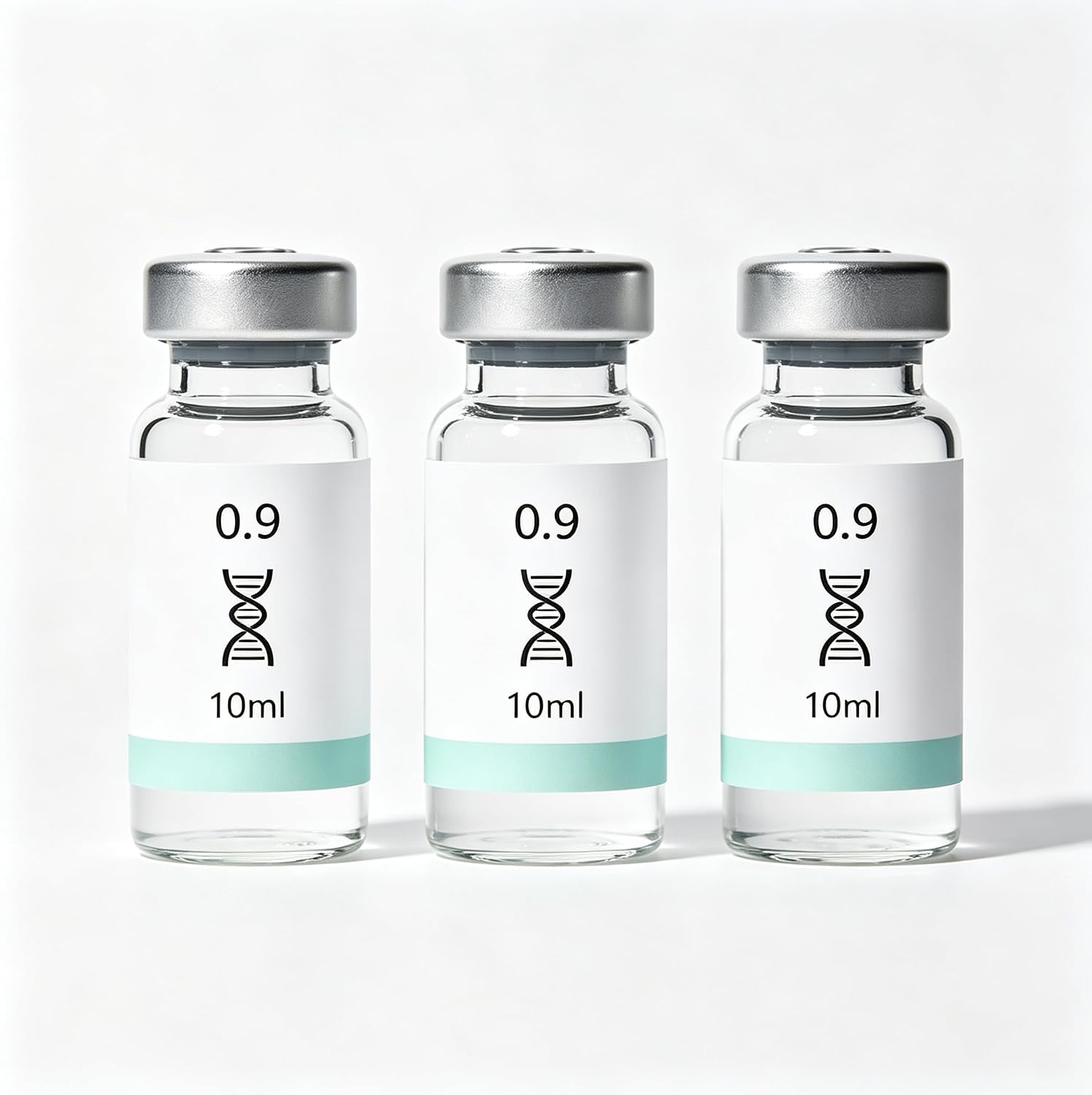 3 Pcs 10 ml Vials for Injections with Self-Healing Injection Port and Sealed Cap