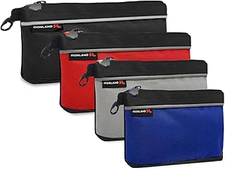 IRONLAND Small Tool Pouches with Zipper Premium Small Tool Bags Waterproof 1680D Tool Pouch Bags for Men Multipurpose Tool Storage Organizer Premium Heavy duty 4 Pack