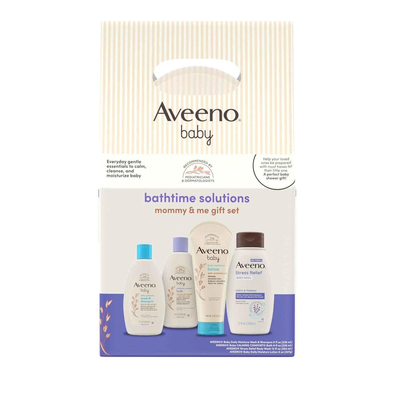Aveeno Baby Bathtime Solutions Mommy & Me Gift Set, 4 Items