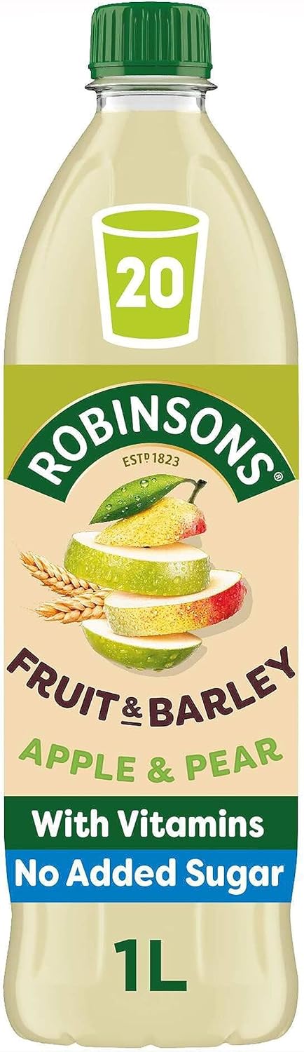 Robinsons Fruit and Barley Real Fruit Squash, Low Calorie. Apple and Pear, 1 Litre, 20 Servings