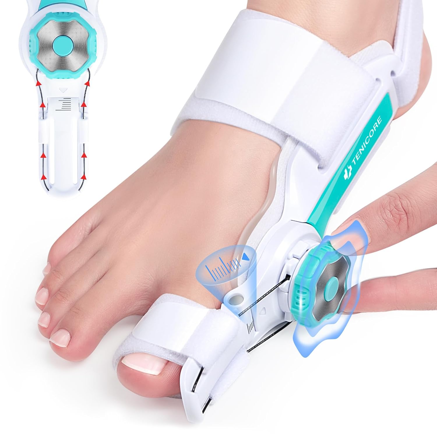 Bunion Corrector, Upgraded Big Toe Straightener, Adjustable Bunion Splint with Anti-slip Heel Strap for Bunion Relief, Suitable for Left and Right Feet Day Night Support, 1PC