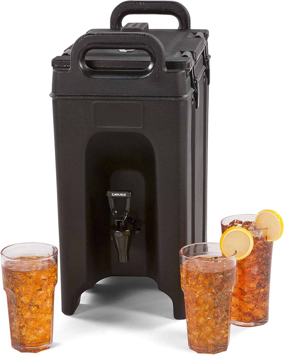 Carlisle FoodService Products Cateraide Insulated Beverage Dispenser with Handles for Catering, Events, Kitchens, And Restaurants, Plastic, 2.5 Gallons, Black