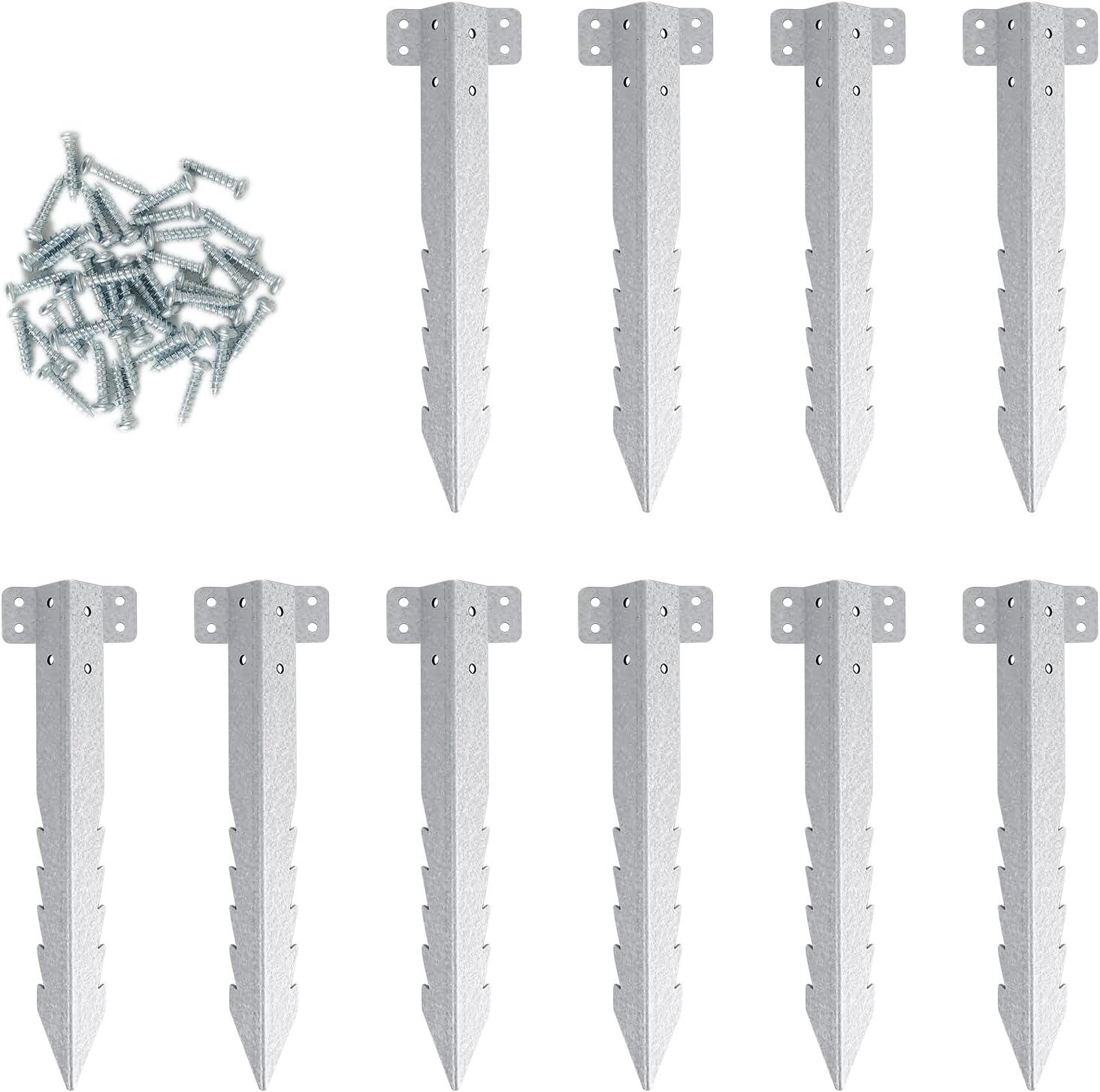 Small Railway Sleeper Brackets 10 Pack-Heavy Duty Sleeper Stakes for Pathway, Garden Raised Bed