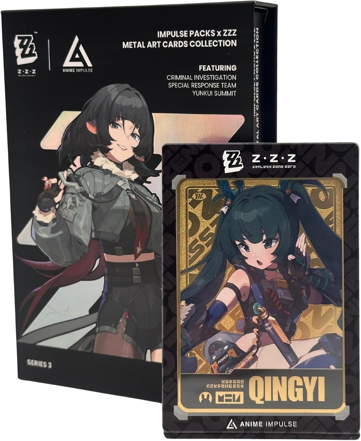 ZENLESS Zone Zero Impulse Packs x ZZZ Metal Art Cards Collection Series 3, Collectible Metal Trading Cards, 4.25” x 3”, Sealed Random Blind Box, 1 Metal Art Card Per Box